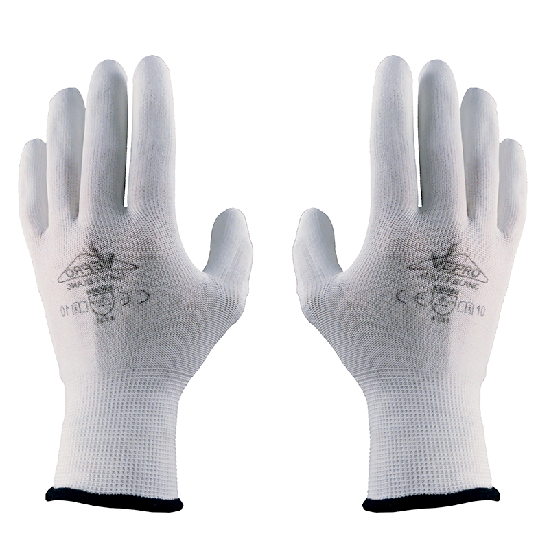 Gants de travail FIT Blanc Taille (12 piéces), UG00003 - Upower