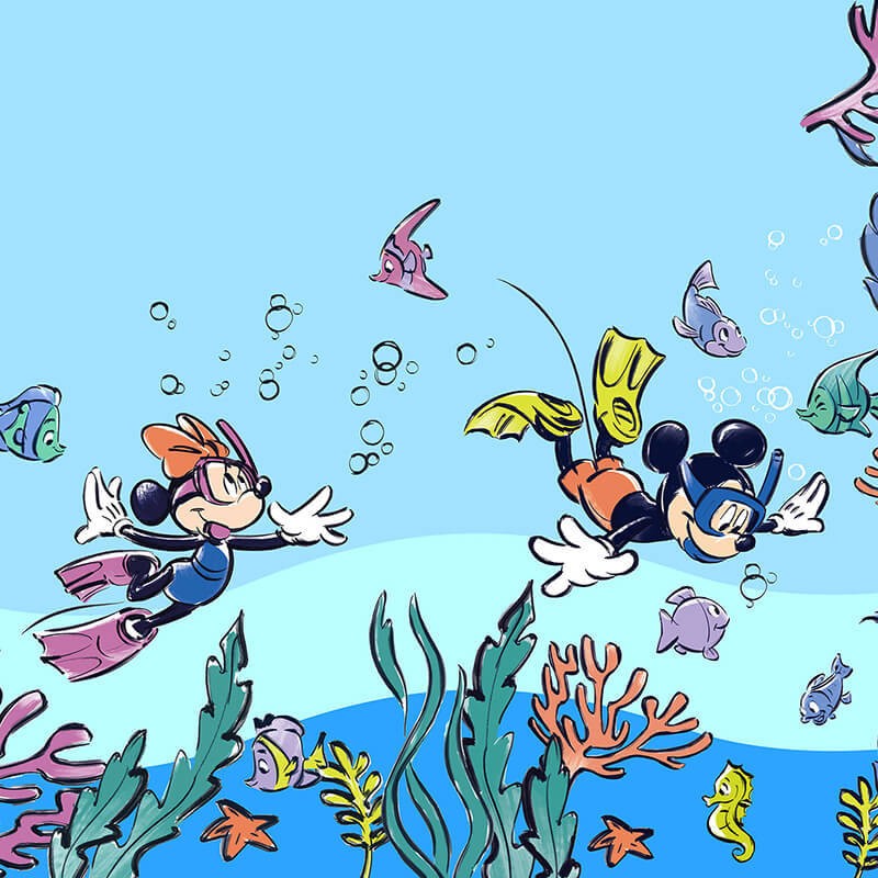 Peinture d'une chambre d'enfant: Décoration Minnie et l'univers Disney