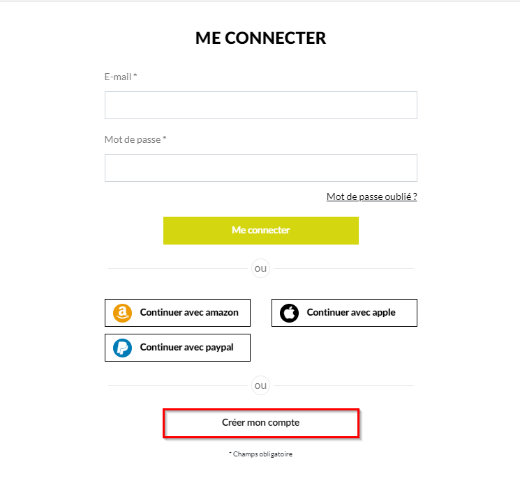Formulaire connexion Seguret Décoration