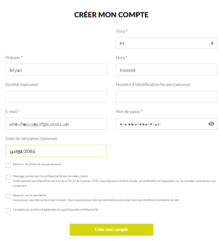 Formulaire inscription Seguret Décoration