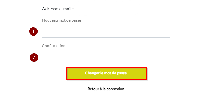 Capture d'écran de la page de réinitialisation de mot de passe de Séguret Décoration avec le bouton permettant de lancer le processus de réinitialisation.