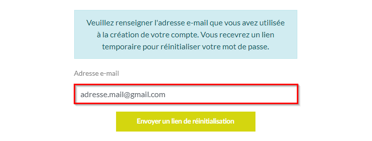 Adresse mail de récupération